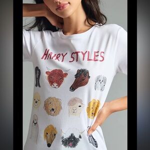 Harry Styles White Short Sleeve Graphic Tee